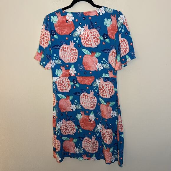 Modcloth Pepaloves Pomegranate Printed Shirt Dress Size M - Picture 6 of 6